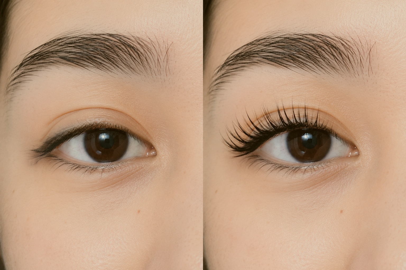 Keratin lash lift before and after