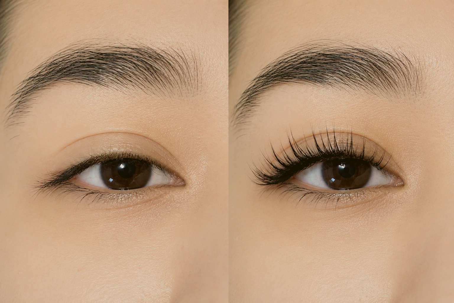 Keratin lash lift before and after