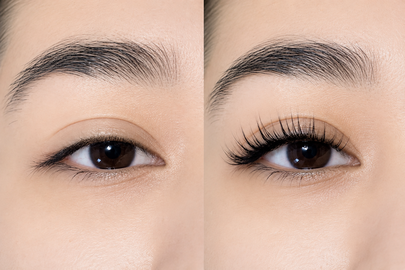 Keratin lash lift before and after transformation