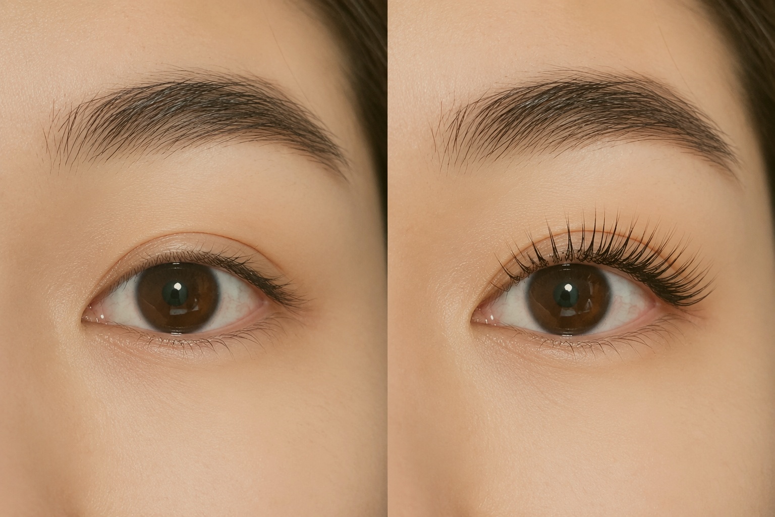 Keratin lash lift before and after