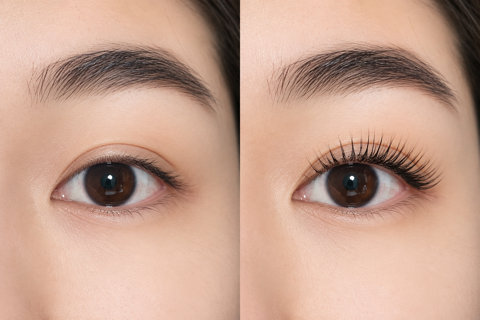 Keratin lash lift before and after transformation